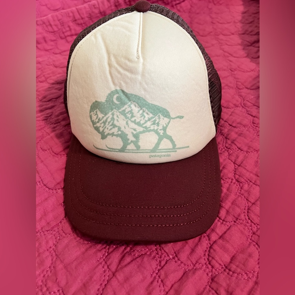 Patagonia baseball cap Buffalo vintage maroon and cream